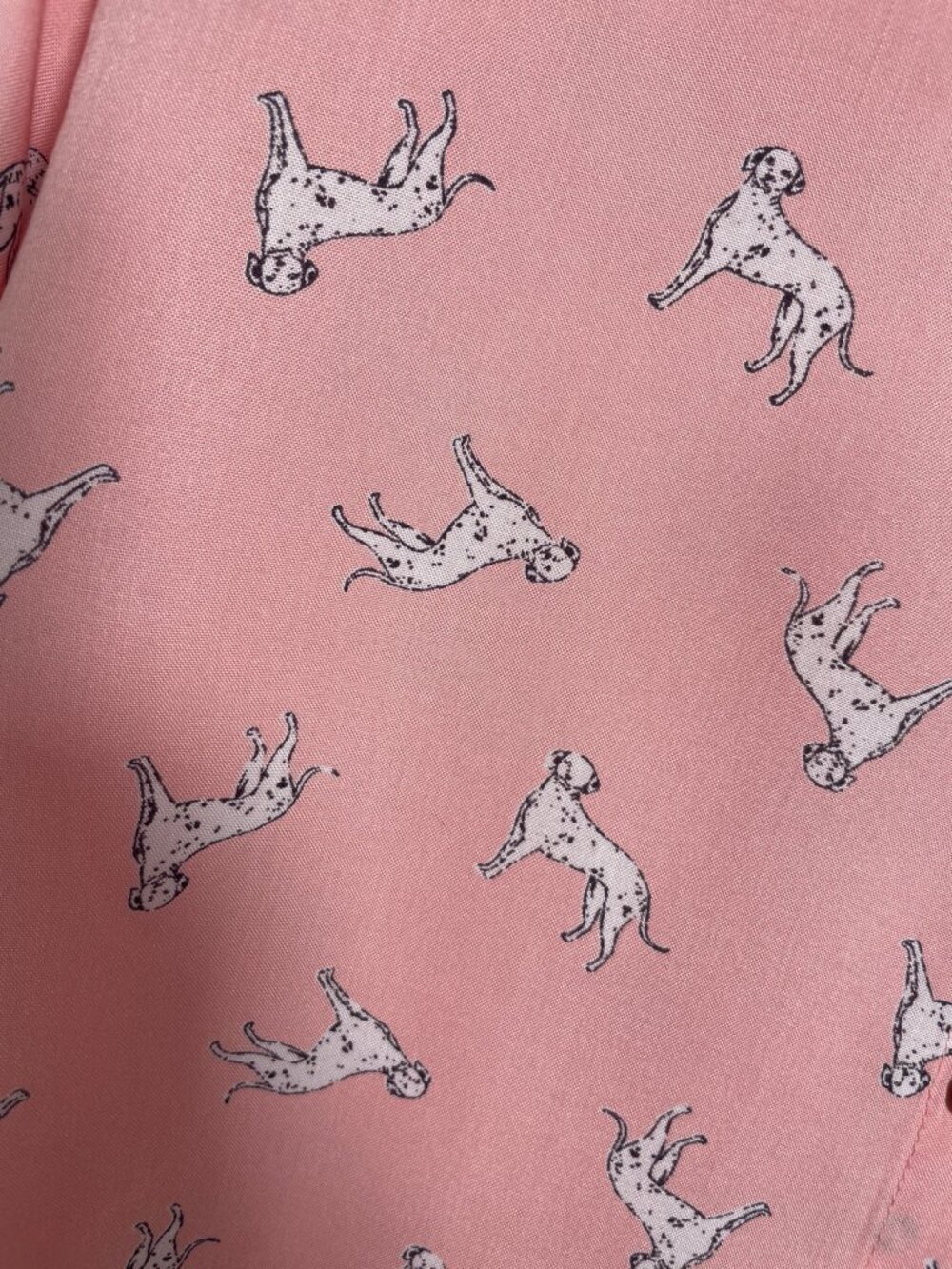C&C California Button Up Long Sleeve Blouse Shirt LARGE Pink Dogs NEW - Picture 4 of 10